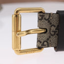 GUCCI GG Supreme King Snake Print Belt PVC 39.4"" Beige Gold 434520 Auth 199995A-7