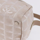 CHANEL New Travel Line Cosmetic Pouch Nylon Beige CC Auth 199997A-18