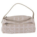 CHANEL New Travel Line Cosmetic Pouch Nylon Beige CC Auth 199997A-13