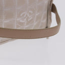 CHANEL New Travel Line Cosmetic Pouch Nylon Beige CC Auth 199997A-7