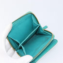 Miu Miu Wallet Leather Turquoise Blue Gold Auth 200003-9