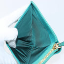 Miu Miu Wallet Leather Turquoise Blue Gold Auth 200003-11