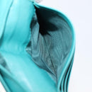 Miu Miu Wallet Leather Turquoise Blue Gold Auth 200003-24