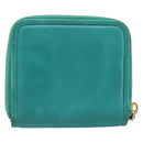 Miu Miu Wallet Leather Turquoise Blue Gold Auth 200003-2