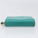 Miu Miu Wallet Leather Turquoise Blue Gold Auth 200003-6