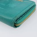 Miu Miu Wallet Leather Turquoise Blue Gold Auth 200003-14