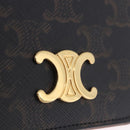 CELINE Triomphe Wallet PVC Gold Dark Brown Auth 200004M-17