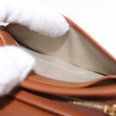 CELINE Triomphe Wallet PVC Gold Dark Brown Auth 200004M-22