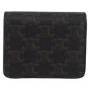 CELINE Triomphe Wallet PVC Gold Dark Brown Auth 200004M-2