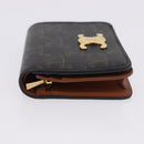 CELINE Triomphe Wallet PVC Gold Dark Brown Auth 200004M-4