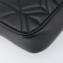 Jimmy Choo Chain Shoulder Bag Leather Black Gold Auth 200006A-16