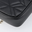 Jimmy Choo Chain Shoulder Bag Leather Black Gold Auth 200006A-18