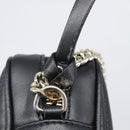 Jimmy Choo Chain Shoulder Bag Leather Black Gold Auth 200006A-10
