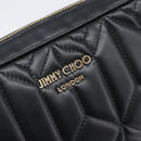 Jimmy Choo Chain Shoulder Bag Leather Black Gold Auth 200006A-19