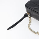 Jimmy Choo Chain Shoulder Bag Leather Black Gold Auth 200006A-11