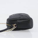 Jimmy Choo Chain Shoulder Bag Leather Black Gold Auth 200006A-4