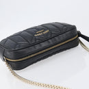 Jimmy Choo Chain Shoulder Bag Leather Black Gold Auth 200006A-6