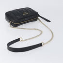 Jimmy Choo Chain Shoulder Bag Leather Black Gold Auth 200006A-7