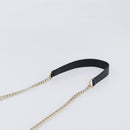 Jimmy Choo Chain Shoulder Bag Leather Black Gold Auth 200006A-14