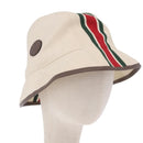 GUCCI Web Sherry Line Hat Canvas L Beige Auth 200007M-1