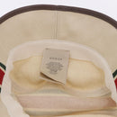 GUCCI Web Sherry Line Hat Canvas L Beige Auth 200007M-13