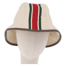 GUCCI Web Sherry Line Hat Canvas L Beige Auth 200007M-2