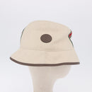 GUCCI Web Sherry Line Hat Canvas L Beige Auth 200007M-4