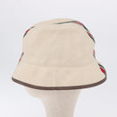 GUCCI Web Sherry Line Hat Canvas L Beige Auth 200007M-5