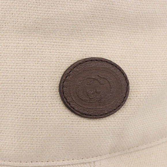 GUCCI Web Sherry Line Hat Canvas L Beige Auth 200007M