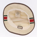 GUCCI Web Sherry Line Hat Canvas L Beige Auth 200007M-7