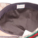 GUCCI GG Canvas Web Sherry Line Hat L Beige Auth 200008M-13