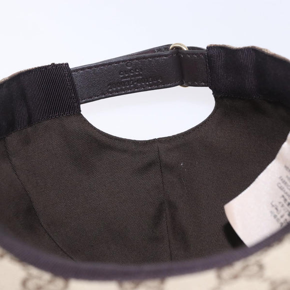 GUCCI GG Canvas Web Sherry Line Hat L Beige Auth 200008M