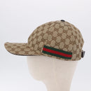 GUCCI GG Canvas Web Sherry Line Hat L Beige Auth 200008M-4