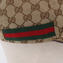 GUCCI GG Canvas Web Sherry Line Hat L Beige Auth 200008M-6