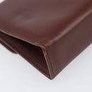Salvatore Ferragamo Clutch Bag Leather Brown Gold Auth 200009-11