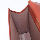 Salvatore Ferragamo Clutch Bag Leather Brown Gold Auth 200009-17