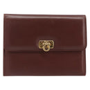 Salvatore Ferragamo Clutch Bag Leather Brown Gold Auth 200009-2