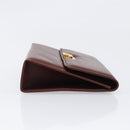 Salvatore Ferragamo Clutch Bag Leather Brown Gold Auth 200009-4
