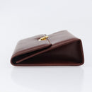 Salvatore Ferragamo Clutch Bag Leather Brown Gold Auth 200009-5