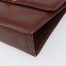 Salvatore Ferragamo Clutch Bag Leather Brown Gold Auth 200009-8