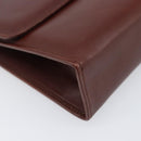 Salvatore Ferragamo Clutch Bag Leather Brown Gold Auth 200009-9