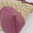 GUCCI GG Canvas Hand Bag 2way Beige Gold 353120 Auth 200012-15