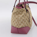 GUCCI GG Canvas Hand Bag 2way Beige Gold 353120 Auth 200012-4