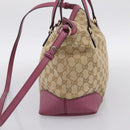 GUCCI GG Canvas Hand Bag 2way Beige Gold 353120 Auth 200012-5