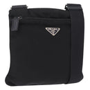 PRADA Shoulder Bag Nylon Black Silver Auth 200013A-1