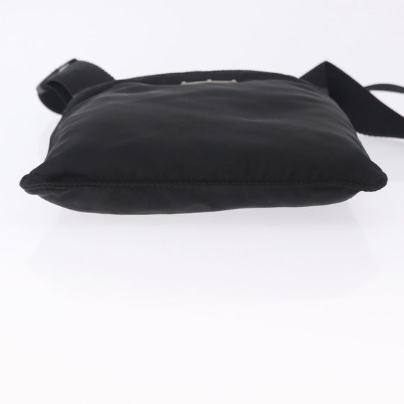 PRADA Shoulder Bag Nylon Black Silver Auth 200013A