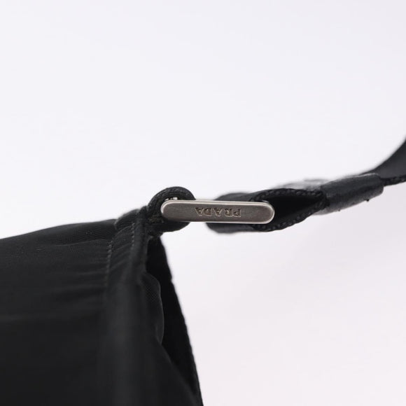 PRADA Shoulder Bag Nylon Black Silver Auth 200013A