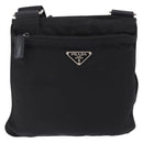 PRADA Shoulder Bag Nylon Black Silver Auth 200013A-13