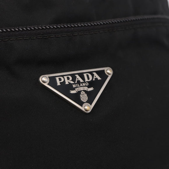 PRADA Shoulder Bag Nylon Black Silver Auth 200013A