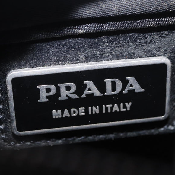 PRADA Shoulder Bag Nylon Black Silver Auth 200013A
